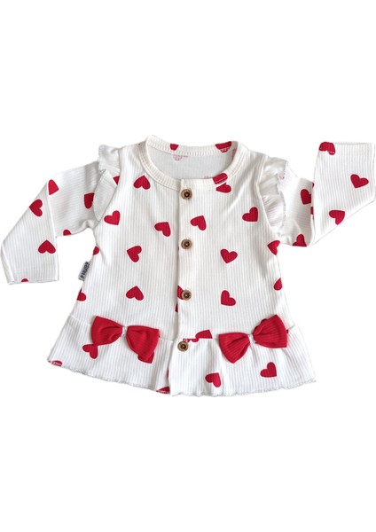 Kız Bebek Kalpli Fitilli Önü Düğmeli &bandanalı 3 Lü Takım fırsatları