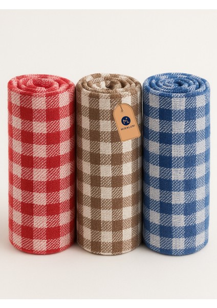 3'lü Alman Peçetesi Seti – Kareli Mutfak Havlusu, Yumuşak Dokulu Kurulama Bezi, Renkli Pamuklu Bez Seti fırsatları