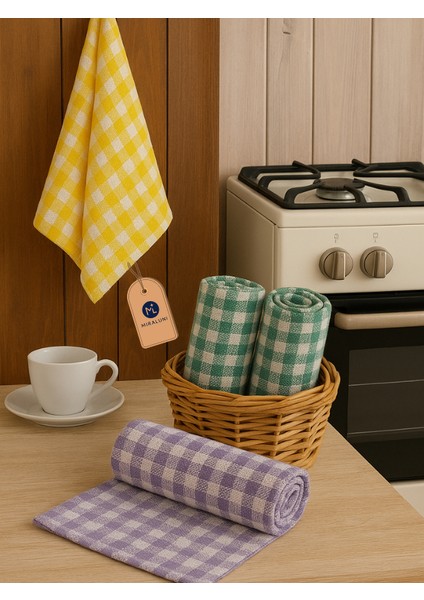 3'lü Alman Peçetesi Seti – Kareli Mutfak Havlusu, Yumuşak Dokulu Kurulama Bezi, Renkli Pamuklu Bez Seti indirimleri