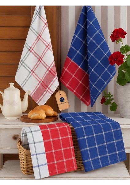 3'lü Alman Peçetesi Seti – Kareli Mutfak Havlusu, Yumuşak Dokulu Kurulama Bezi, Renkli Pamuklu Bez Seti