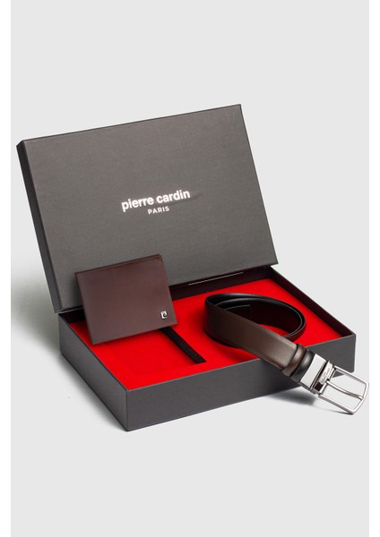 -Set 8- % 100 Hakiki Deri Özel Hediye Kutulu Damat Kemer Cüzdan Çeyiz Seti