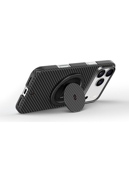 Warriors Serisi Aramid Fiber 360 Derece Dönebilen Magnetik Ring Stand Telefon Tutucu Siyah fiyatları