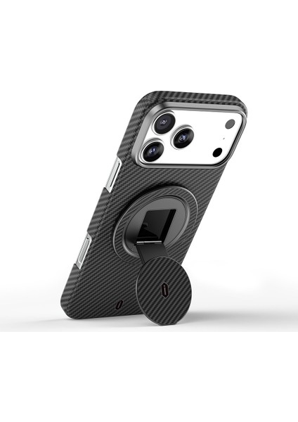 Warriors Serisi Aramid Fiber 360 Derece Dönebilen Magnetik Ring Stand Telefon Tutucu Siyah modelleri
