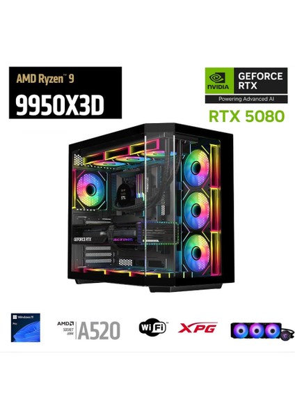 Ryzen 9 9950X3D 32G Ddr5 2tb M.2 Rtx 5080 X870 Wıfı 1000W 360M