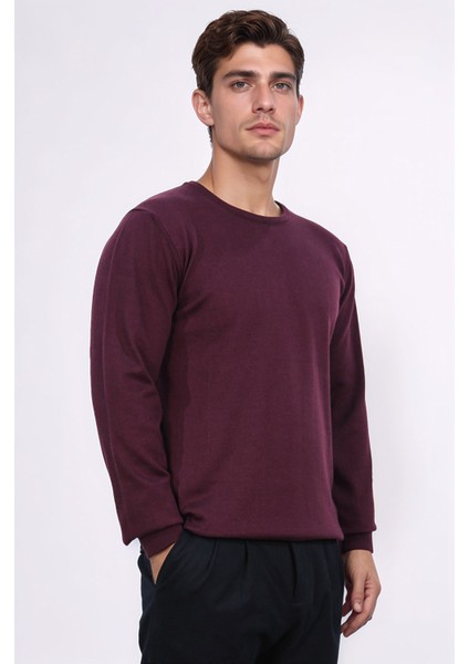 Bisiklet Yaka Petek Örgü Bordo Triko Kazak modelleri