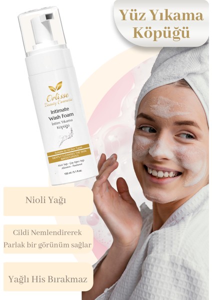 Orlisse Intim Yıkama Köpüğü – Nioli Yağı ve Çay Ağacı Özlü Günlük Hijyen Köpüğü 150 ml fiyatları