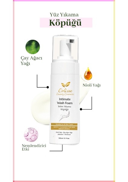 Orlisse Intim Yıkama Köpüğü – Nioli Yağı ve Çay Ağacı Özlü Günlük Hijyen Köpüğü 150 ml modelleri