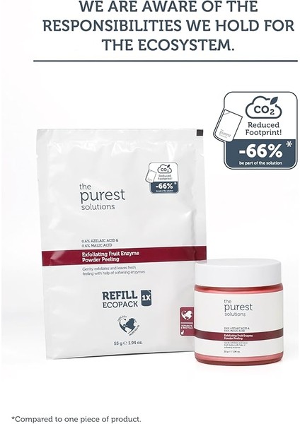 Purest Solutions Refill Ekolojik Yedek Paket Exfoliating Fruit Enzyme Powder Peeling Refill Ecopack modelleri