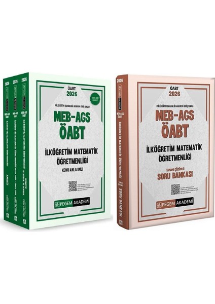 Pegem 2026 Öabt Meb-Ags Ilköğretim Matematik Öğretmenliği Konu Anlatımlı + Soru Bankası 2 Li Set Pegem Akademi Yayınları