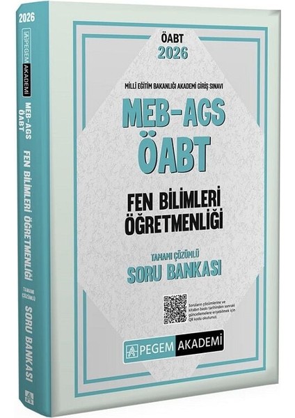 Pegem 2026 Öabt Meb-Ags Fen Bilimleri Öğretmenliği Soru Bankası Çözümlü Pegem Akademi Yayınları