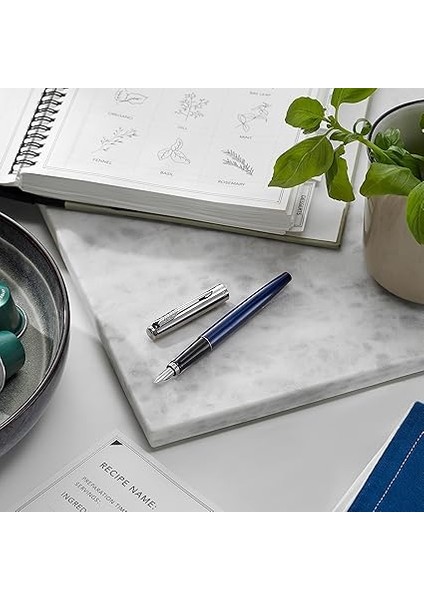 Jotter Mavi Krom Tasarımlı Dolma Kalem, Orta Kalınlıkta Uç, Mavi Mürekkep indirimleri