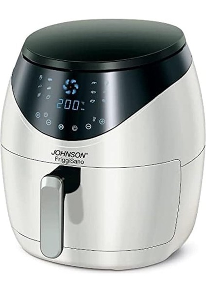 Friggisano Sıcak Hava Fritözü - 6,5 L - Zamanlayıcı: 60 Dak - Dijital, Beyaz (Made In Italy)