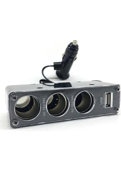 Group (7869) Araba Araç Oto Çakmak Çoklayıcı Çoğaltıcı Soketi USB Çakmaklık ile Uyumlu