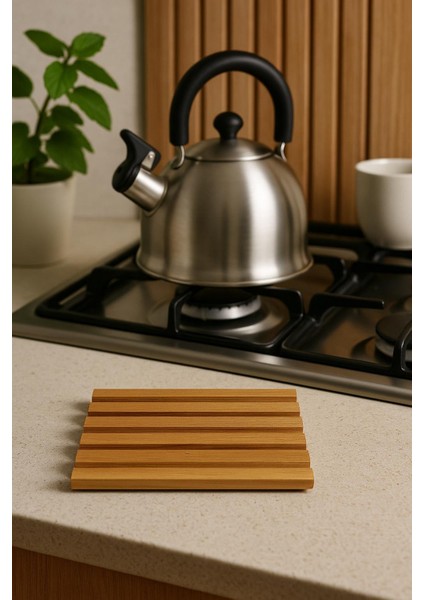 2 Adet Ahşap Nihale, 2 Li Ağaç Tencere Altlığı