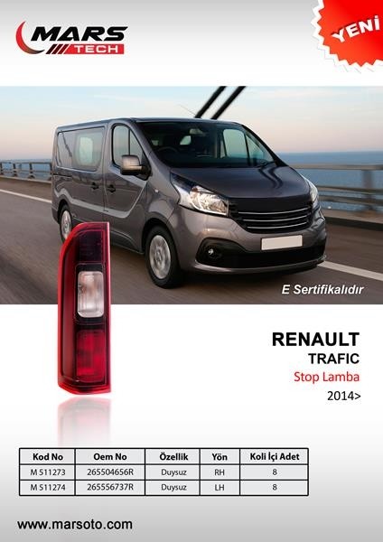 Mars 511273 Arka Stop Lamba Sağ Trafıc Iıı Duysuz 2014 > 265504656R