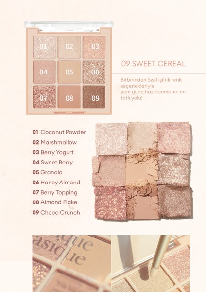 Mat ve Işıltılı Renk Seçenekleri Sunan Far Paleti Dasıque Shadow Palette (#09 Sweet Cereal)
