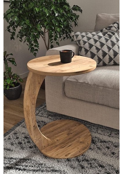 Tekerlekli C Sehpa Koltuk Sehpası Yan Sehpa Zigon Sehpa Servis Sehpası - Atlantik Çam indirimleri