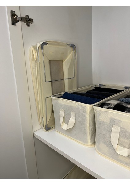 1 Adet Çelik Çerçeveli Katlanabilir Dolap Içi Raf Düzenleyici 25X45X20CM Gardırop Organizer modelleri