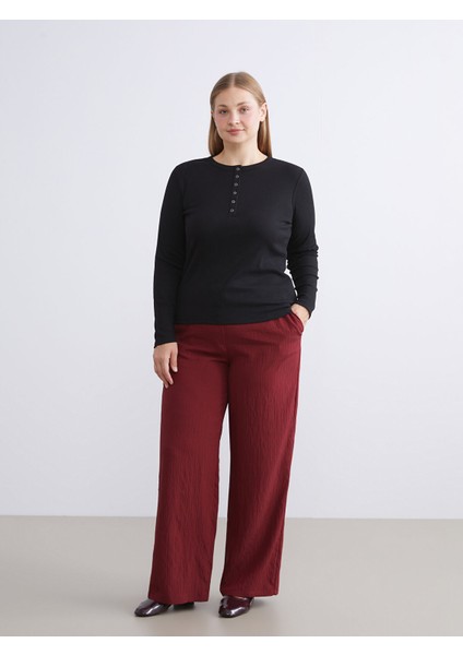 Yeni Sezon Beli Lastikli Dokulu Kadın Pantolon fiyatları