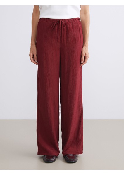 Yeni Sezon Beli Lastikli Dokulu Kadın Pantolon modelleri