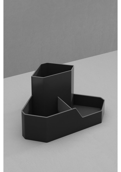 Corner Üçgen Makyaj Organizeri Masa Üstü Düzenleyici Organizer - Siyah
