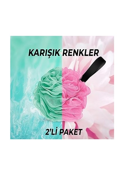 - Banyo ve Duş Lifi, Yumuşak Vücut Yıkama Lifi, Karışık Renkli Banyo Kesesi 2'li Paket modelleri