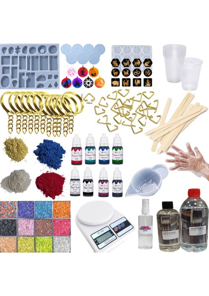 Epoksi Anahtarlık ve Takı Yapım Seti 341 Parça Profesyonel Epoksi Başlangıç Kiti