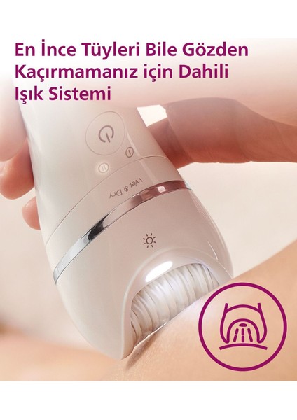 Iplikli Islak-Kuru Kablosuz Epilatör Yüz, Bikini, Bacak, Koltuk Altı Işıklı