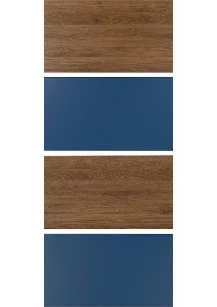Sürgü kapak paneli, ceviz görünüm-mavi, 100x236 cm