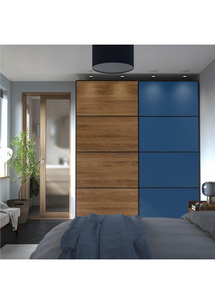 Sürgü kapak paneli, ceviz görünüm-mavi, 100x236 cm fırsatları