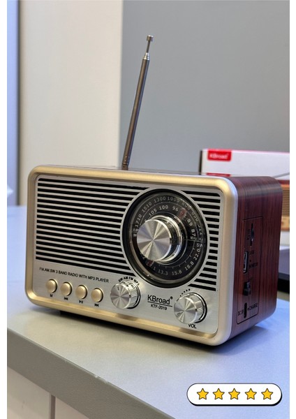 Sılver Nostaljik Radyo, Fm/am/sw Radyo, USB ve Tf Kart Destekli Taşınabilir Bluetooth Retro Hoparlör Tasarım Ödüllü