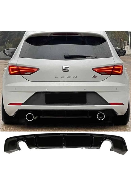 Seat Leon Mk3.5 Custom Difüzör Parlak Siyah Sağ Sol Tek 2017-2020 Arka-Difizör-Bodykit-Ek-Karlık