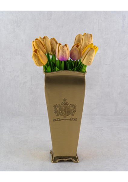 Engrave Kare Gold Vazo 11×11×26 fiyatları