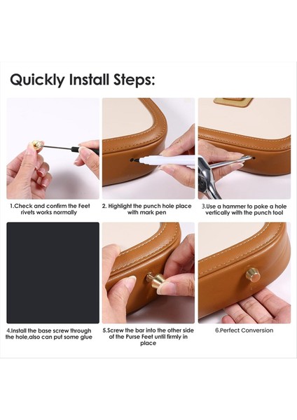10PCS Çanta Için Çanta Ayakları Yuvarlak Pirinç Saplamalar Altın Rengi 1/2inch Çanta Çanta Ayakları Delik Açıcı Tornavida (Yurt Dışından) fırsatları