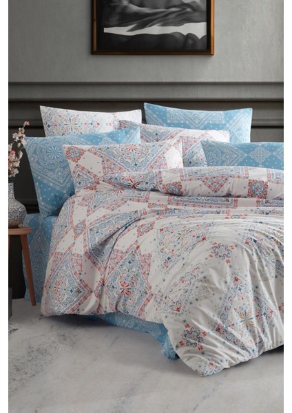 Porto Çift Kişilik Nevresim Takımı Turkuaz