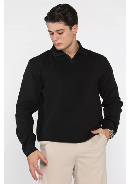 Gömlek Yaka Erkek Triko Kazak P-00018553