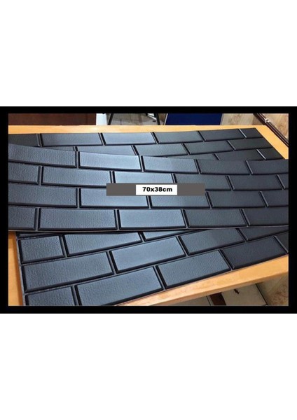 70X38CM Siyah 3D Kendinden Yapışkanlı Duvar Paneli, Ofis ve Oda Dekoru
