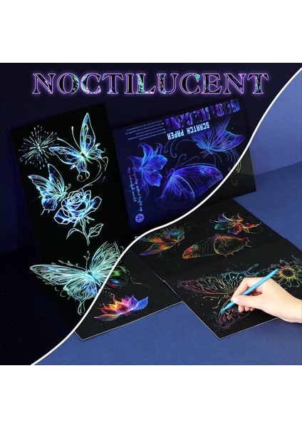 8 Sayfa Çizik Kağıdı Noctilucent Karanlık Gökkuşağı Boyama Kağıdı 4 Araç Ile Kaydırak Pantik Katlak Kaynağı (Yurt Dışından) fırsatları