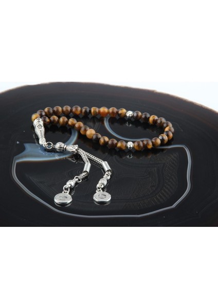 Kahverengi Kaplan Gözü Doğal Taş Tesbih 6mm, T204 modelleri