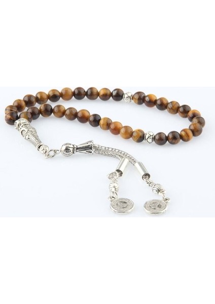 Kahverengi Kaplan Gözü Doğal Taş Tesbih 6mm, T204 fırsatları