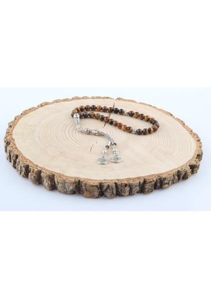 Kahverengi Kaplan Gözü Doğal Taş Tesbih 6mm, T204 indirimleri