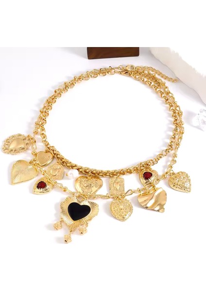 Antik Kalp Charm 2li Kolye fiyatları