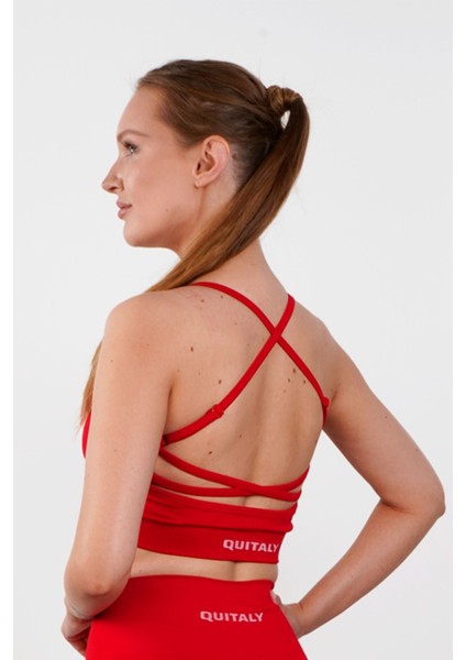 Virtus Çapraz Askılı Pedli Seamless/dikişsiz Büstiyer Kırmızı