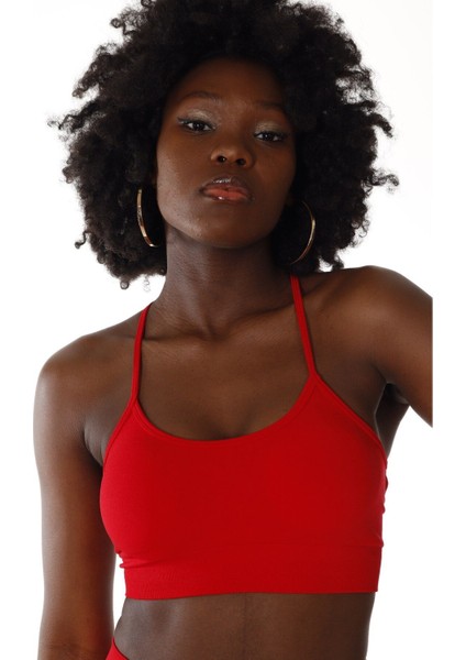 Virtus Çapraz Askılı Pedli Seamless/dikişsiz Büstiyer Kırmızı modelleri