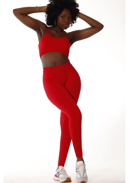 Virtus Çapraz Askılı Pedli Seamless/dikişsiz Büstiyer Kırmızı indirimleri