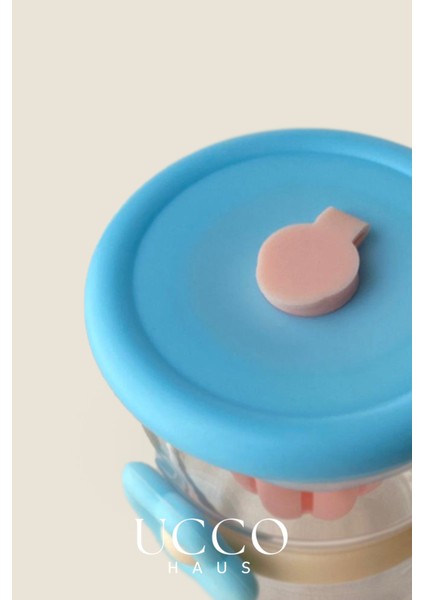 500ML Papatya Desenli Pipetli Cam Detox Termos Matara Bardak - Süt, Su, Meşrubat, Limonata Bardağı fırsatları