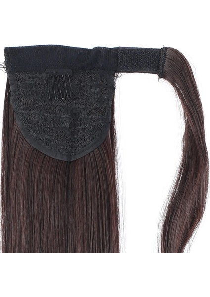 Bağlamalı Düz At Kuyruğu - Koyu Kahve indirimleri