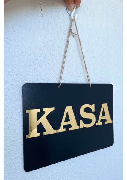 KASA Yazılı Yönlendirme Tabelası - Siyah MDF Üzeri Gold Aynalı Pleksi (29x20 cm) modelleri