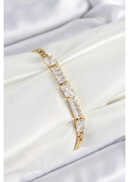 Xuping Pirinç Parçalı Su Yolu Model Gold Renk Kadın Bileklik - Lisinya