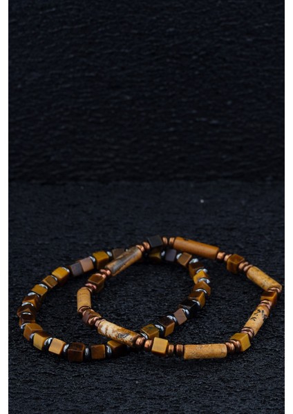 Doğal Taş Bileklik, Sertifikalı El Işi, Jasper, Kaplangözü, Hematit, Enerji ve Denge fiyatları